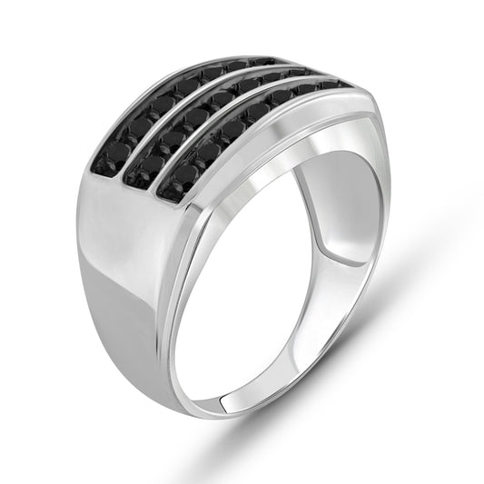 Men's 1 ct. T.W. Black Diamond Ring in Sterling Silver