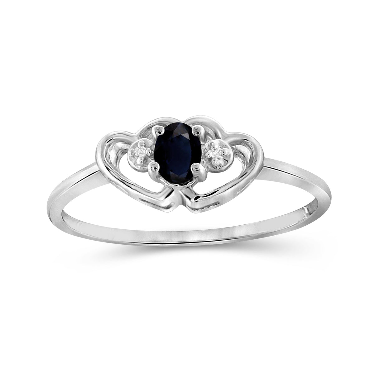 0.25 ct. T.G.W. Sapphire Ring with Diamond Accent in Sterling Silver