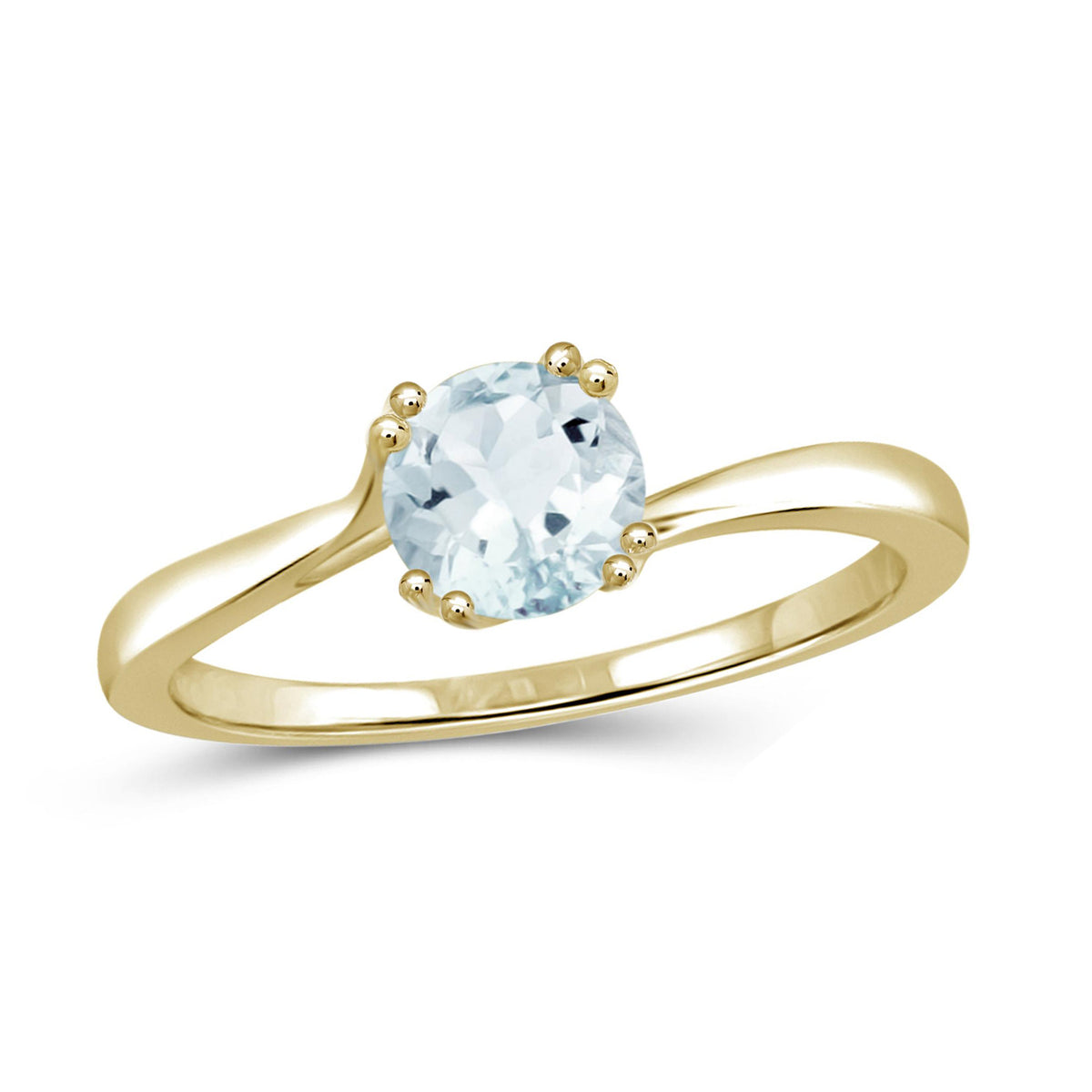 1/2 ct. T.G.W. Aquamarine Ring in 14K Gold over Silver
