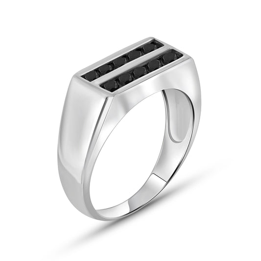 Men's 1 ct. T.W. Black Diamond Ring in Sterling Silver