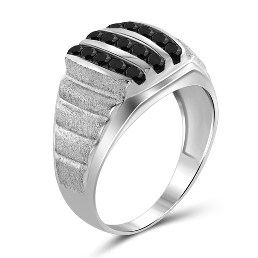 Men's 1 ct. T.W. Black Diamond Ring in Sterling Silver