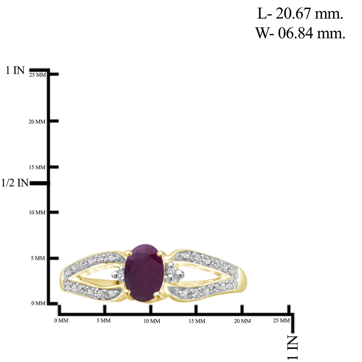 0.50 ct. T.G.W. Ruby Ring with Diamond Accent in 14K Gold over Silver