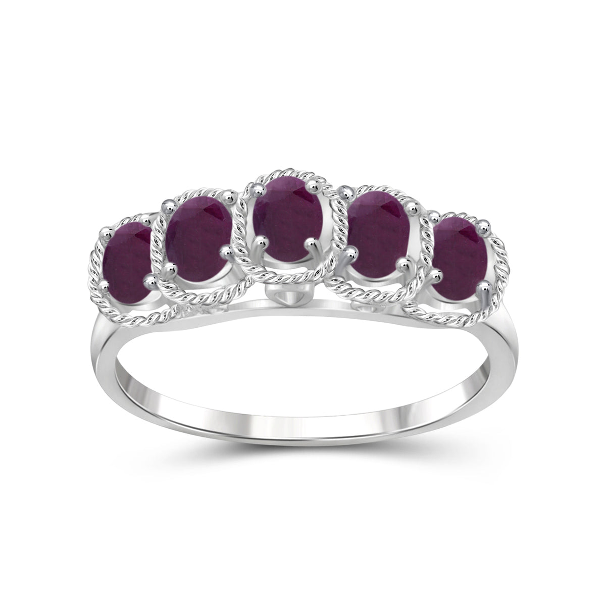 0.95 ct. T.G.W. Ruby Ring in Sterling Silver