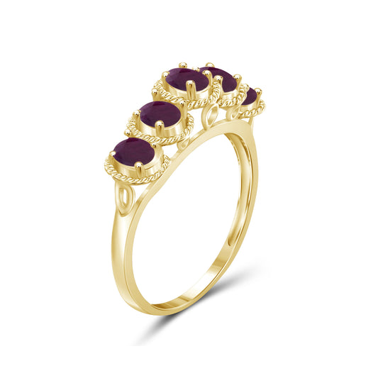 0.95 ct. T.G.W. Ruby Ring in 14K Gold over Silver