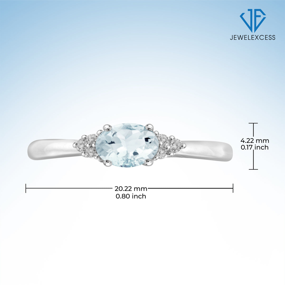 0.50 ct. T.G.W. Aquamarine Ring with Diamond Accent in Sterling Silver