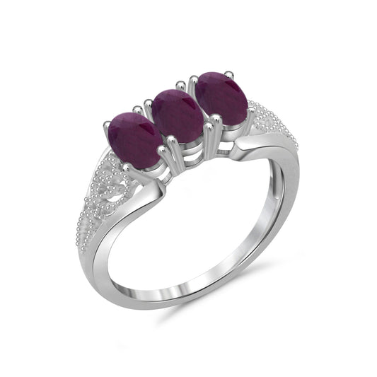 1.44 ct. T.G.W. Ruby Ring in Sterling Silver