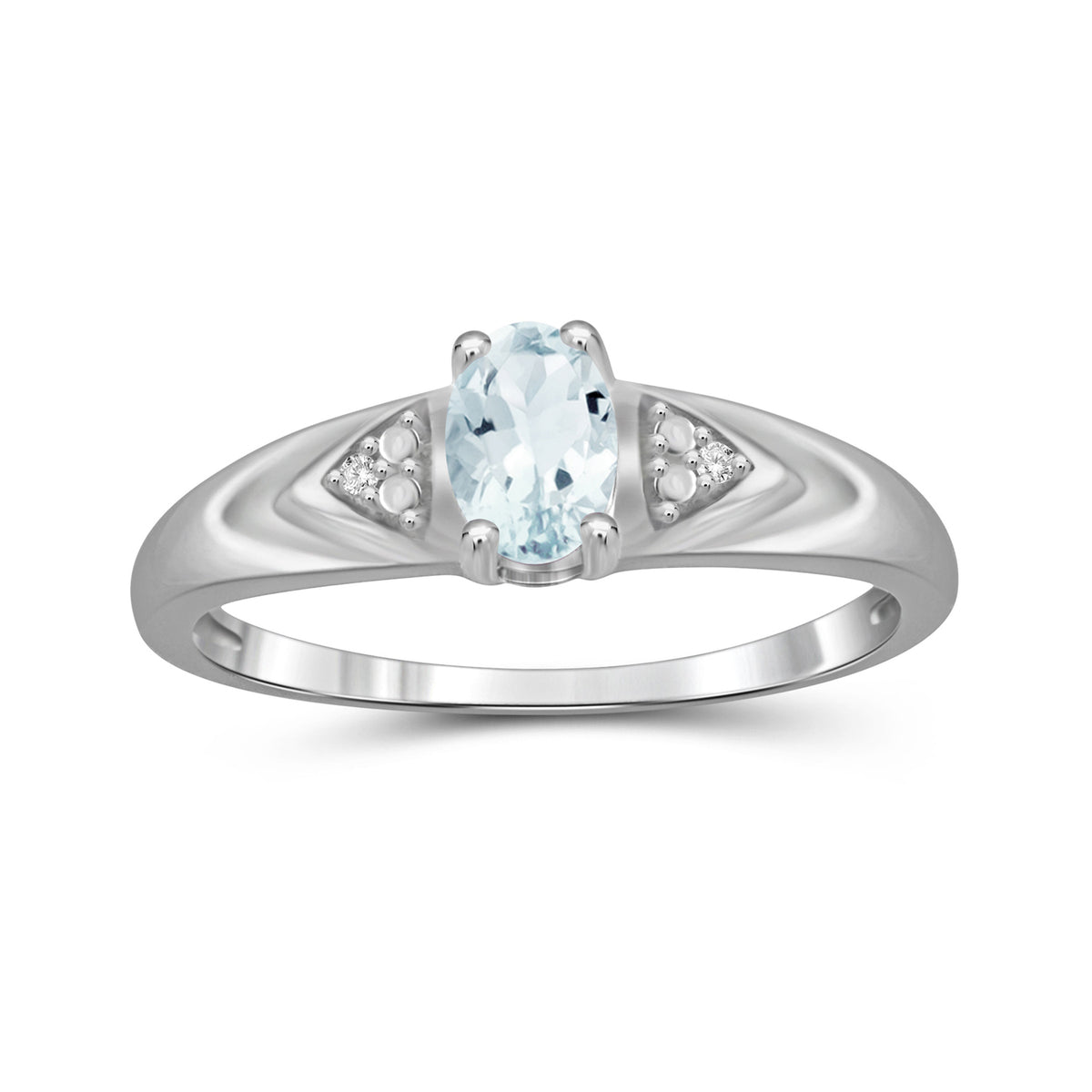 0.50 ct. T.G.W. Aquamarine Ring with Diamond Accent in Sterling Silver