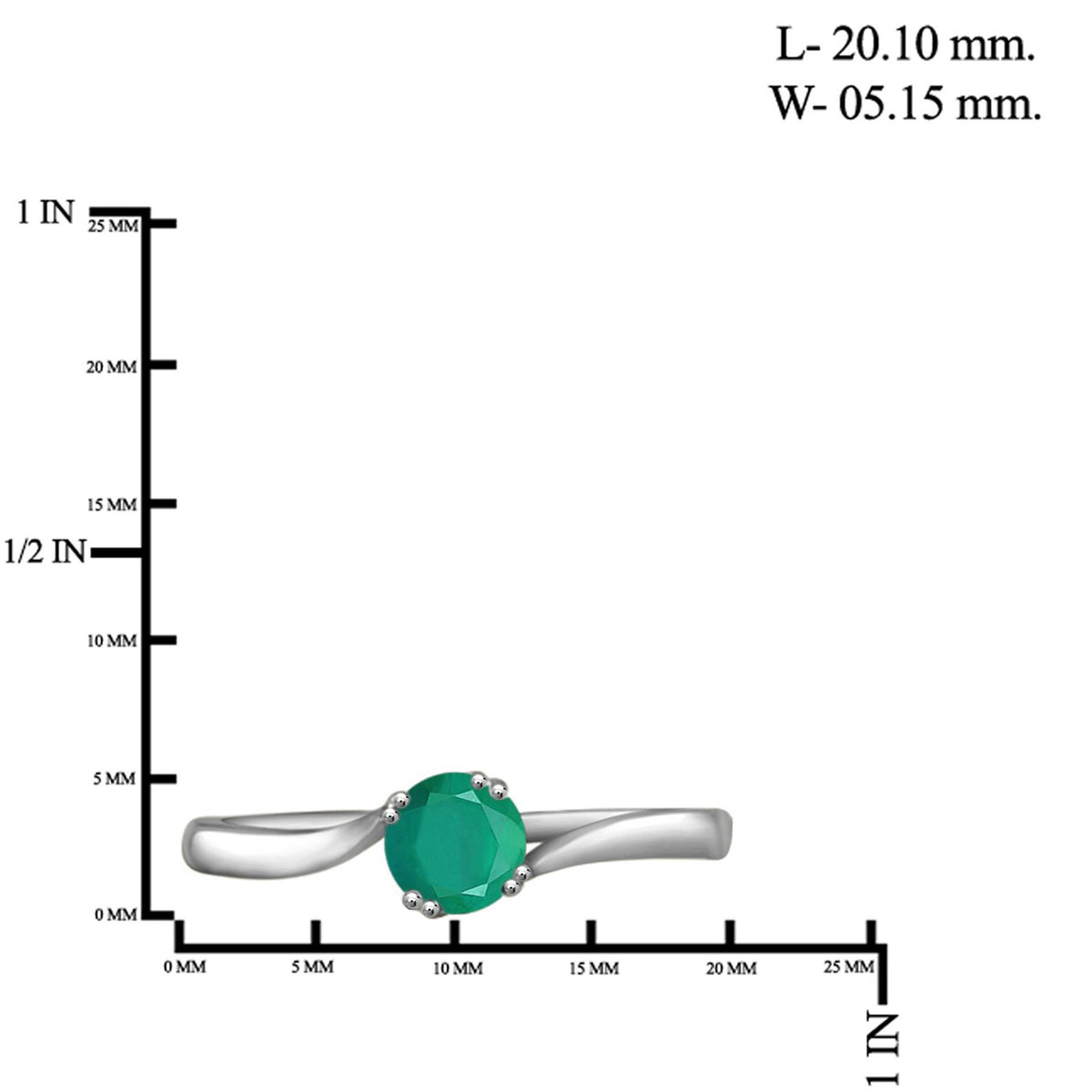 0.46 ct. T.G.W. Emerald Ring in Sterling Silver or 14K Gold over Silver