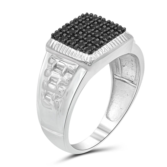 Men's 1/4 ct. T.W. Black Diamond Ring in Sterling Silver or 14K Gold over Silver