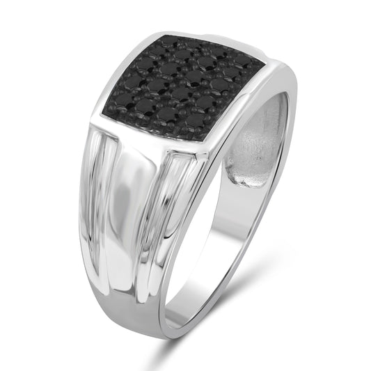 Men's 1/2 ct. T.W. Black Diamond Ring in Sterling Silver or 14K Gold over Silver