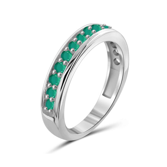 1 ct. T.G.W. Emerald Ring in Sterling Silver