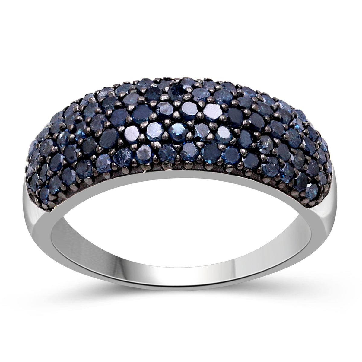 1 ct. T.W. Blue Diamond Band in Sterling Silver