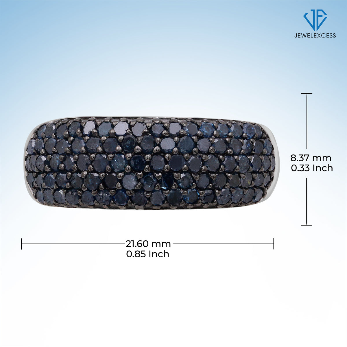 1 ct. T.W. Blue Diamond Band in Sterling Silver