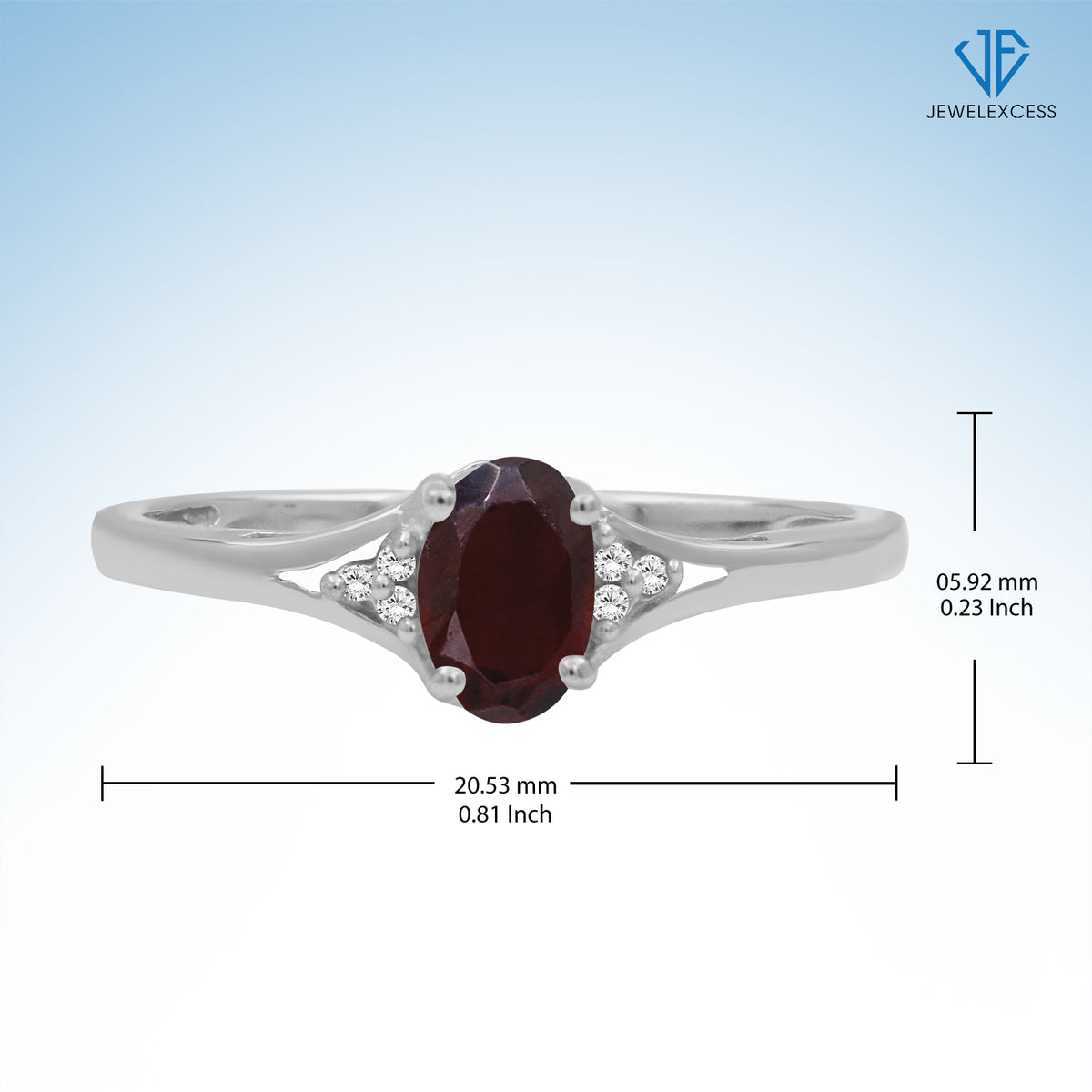 Birthstone Ring with Diamond Accent in Sterling Silver