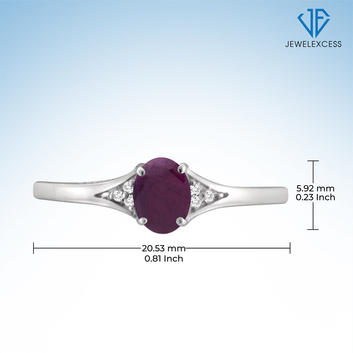 0.50 ct. T.G.W. Ruby Ring with Diamond Accent in Sterling Silver