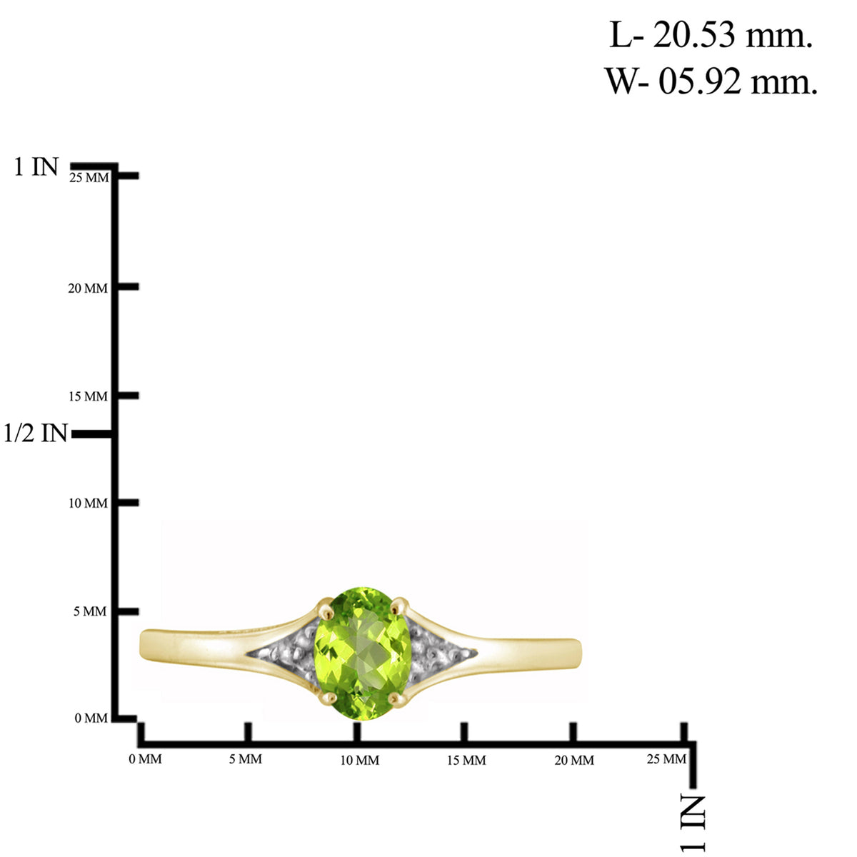 0.50 ct. T.G.W. Peridot Ring with Diamond Accent in 14K Gold over Silver
