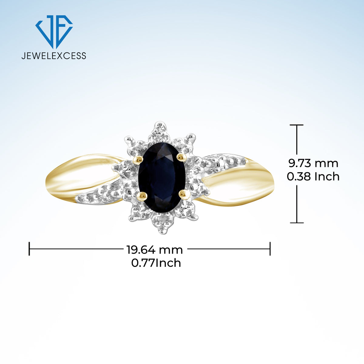 0.75 ct. T.G.W. Sapphire Ring with Diamond Accent in 14K Gold over Silver