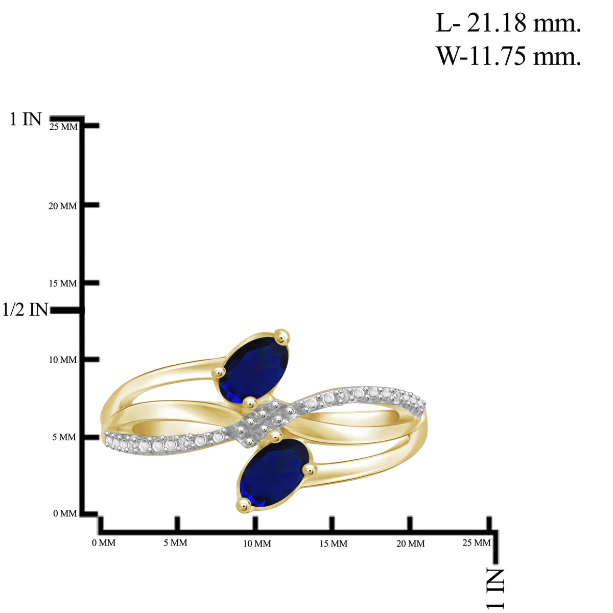 2 1/2 ct. T.G.W. Sapphire & 1/20 ct. T.W. White Diamond 3-Piece Jewelry Set in 14K Gold over Silver