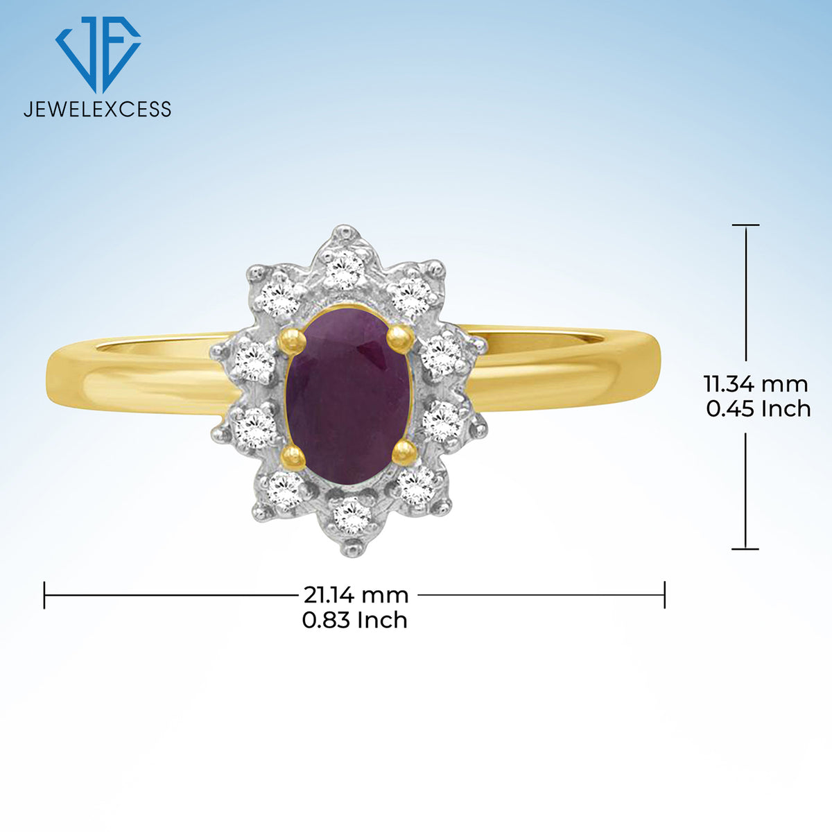 5/8 ct. T.G.W. Ruby & White Topaz Ring in 14K Gold over Silver