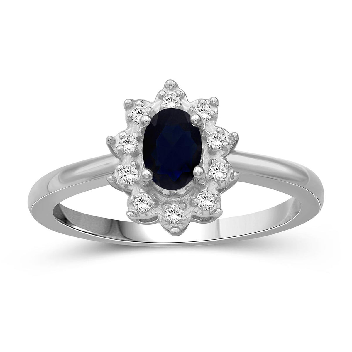 5/8 ct. T.G.W. Sapphire & White Topaz Ring in Sterling Silver