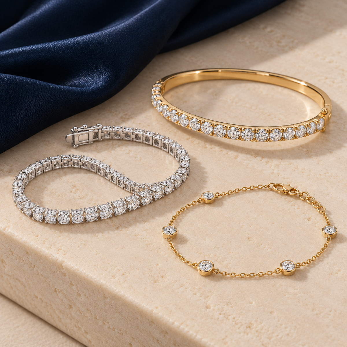 Lab-grown diamond bracelets