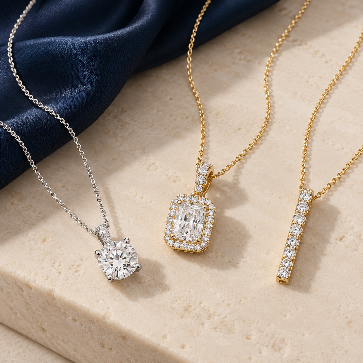 Lab-grown diamond pendants