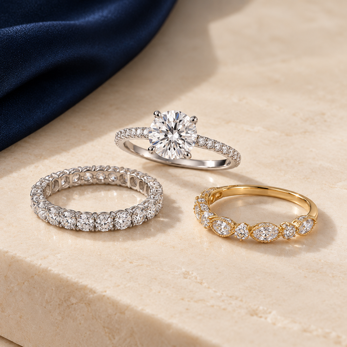 Lab-grown diamond rings