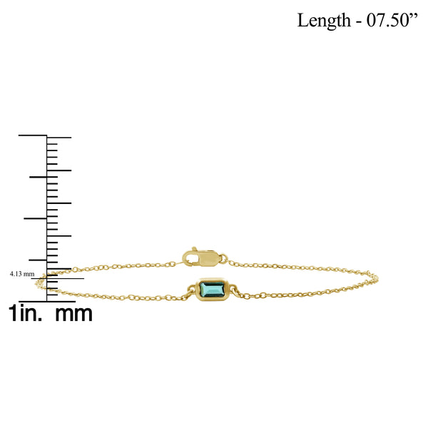 Created Ruby 14K Gold Over Silver Bracelet