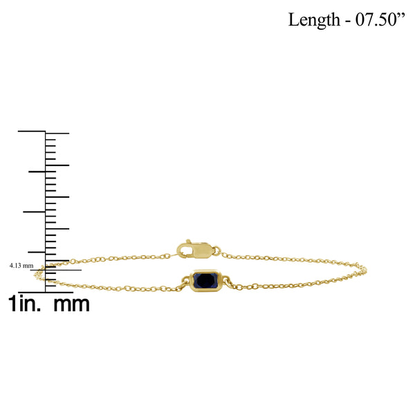 Created Ruby 14K Gold Over Silver Bracelet