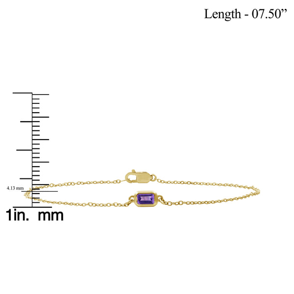 Created Ruby 14K Gold Over Silver Bracelet