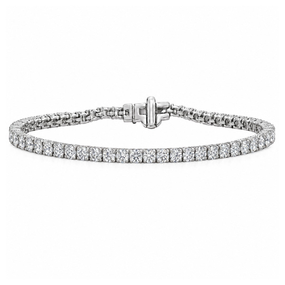 Lab-Grown Diamond Round Tennis Bracelet in 14K White Gold or 14K Yellow Gold