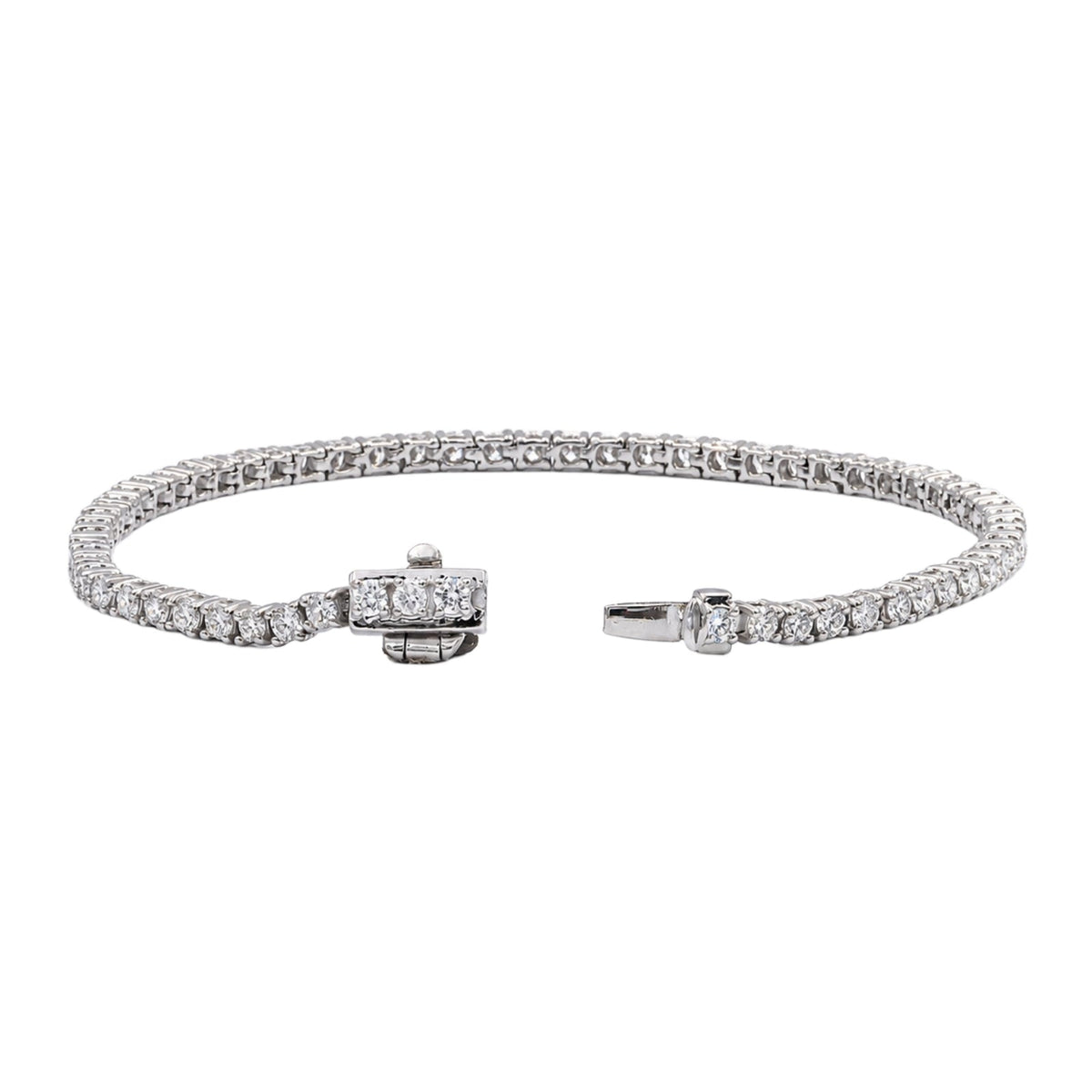 Lab-Grown Diamond Round Tennis Bracelet in 14K White Gold or 14K Yellow Gold