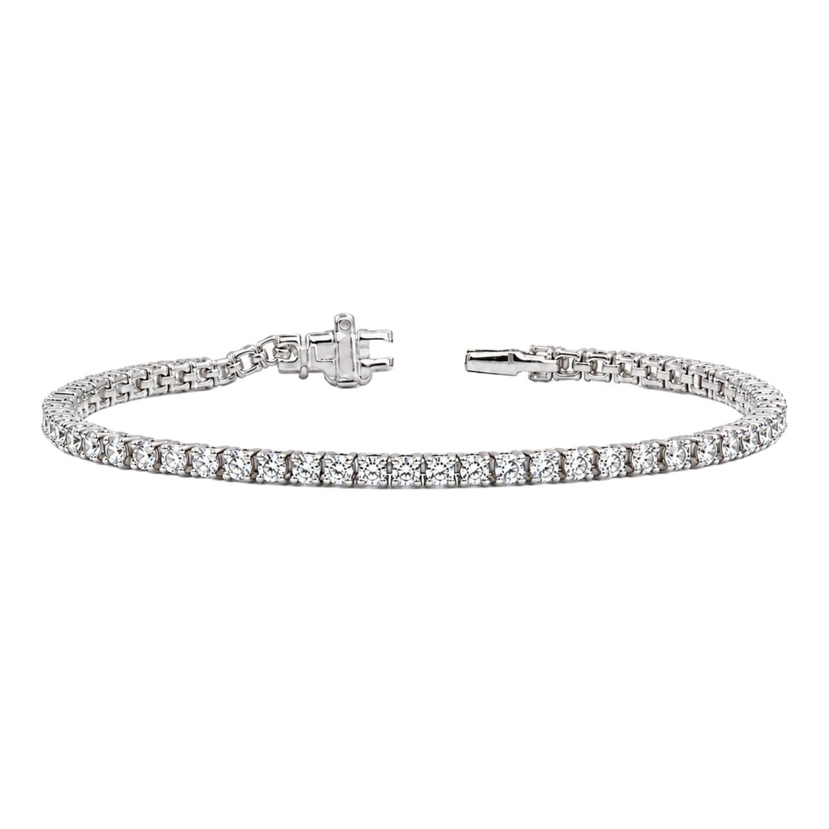 Lab-Grown Diamond Round Tennis Bracelet in 14K White Gold or 14K Yellow Gold