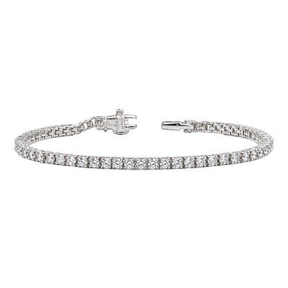 Lab-Grown Diamond Round Tennis Bracelet in 14K White Gold or 14K Yellow Gold