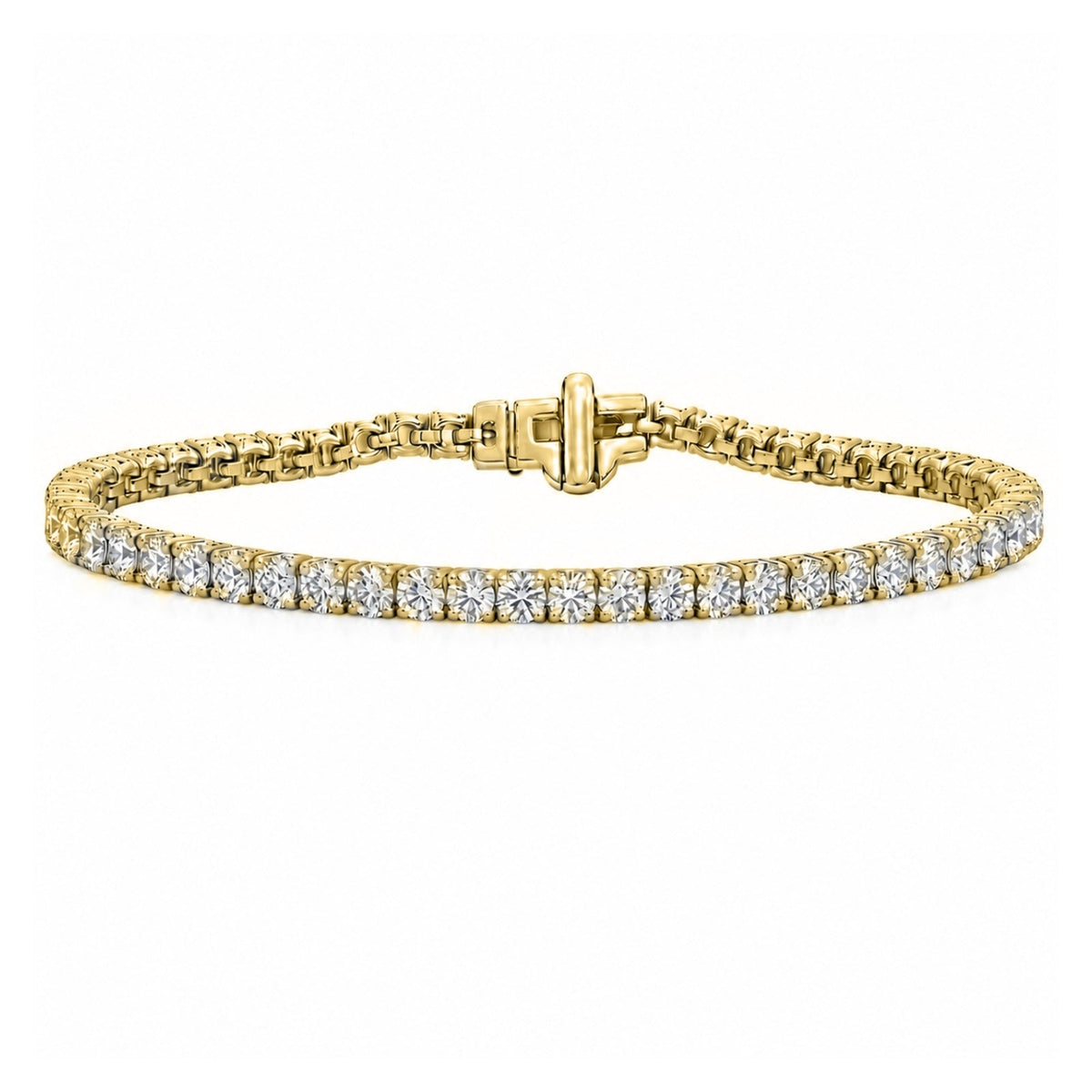 Lab-Grown Diamond Round Tennis Bracelet in 14K White Gold or 14K Yellow Gold