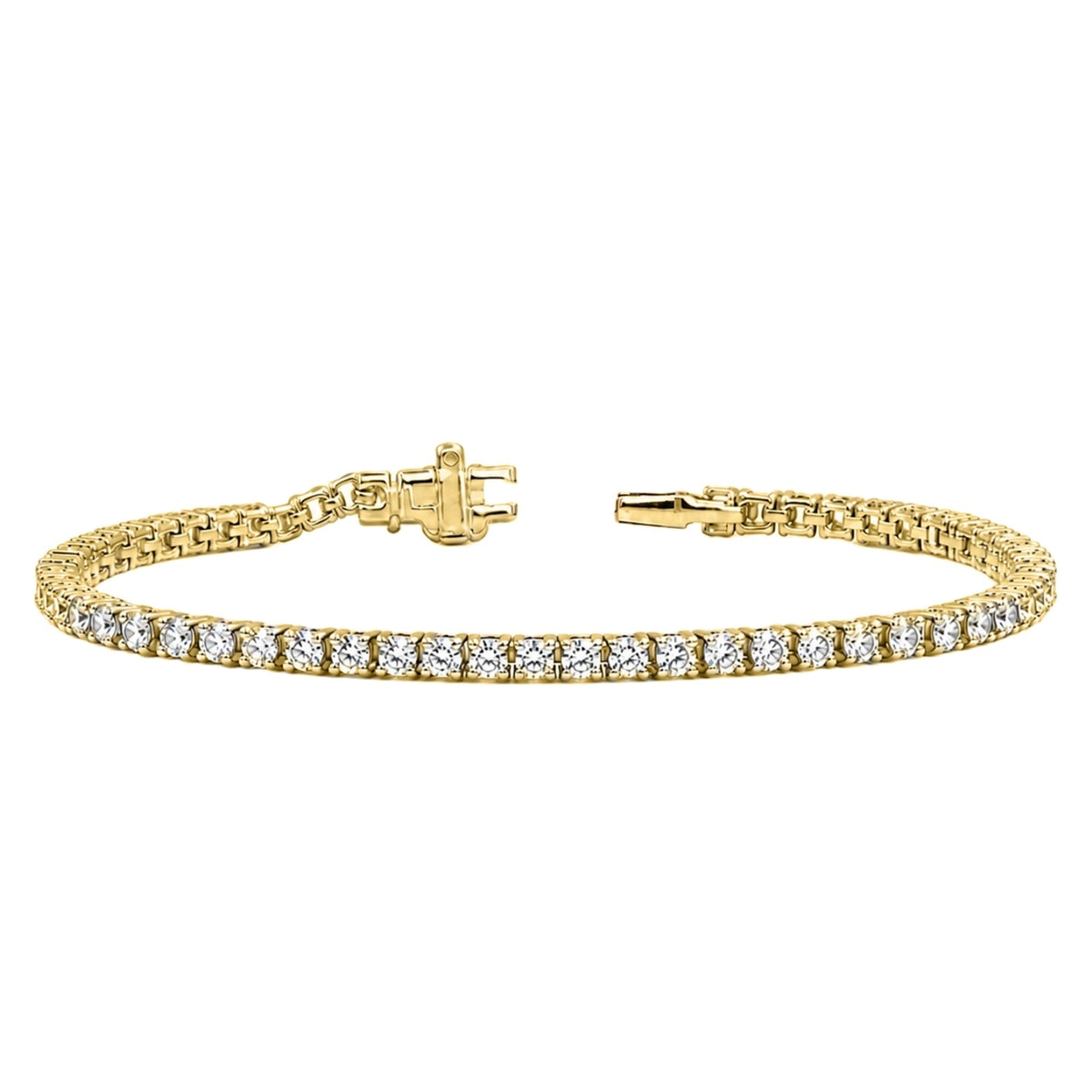 Lab-Grown Diamond Round Tennis Bracelet in 14K White Gold or 14K Yellow Gold
