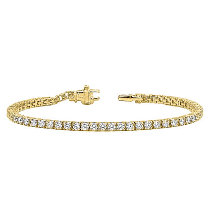 Lab-Grown Diamond Round Tennis Bracelet in 14K White Gold or 14K Yellow Gold