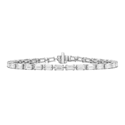 Lab-Grown Diamond Emerald-Cut Tennis Bracelet in 14K White Gold or 14K Yellow Gold