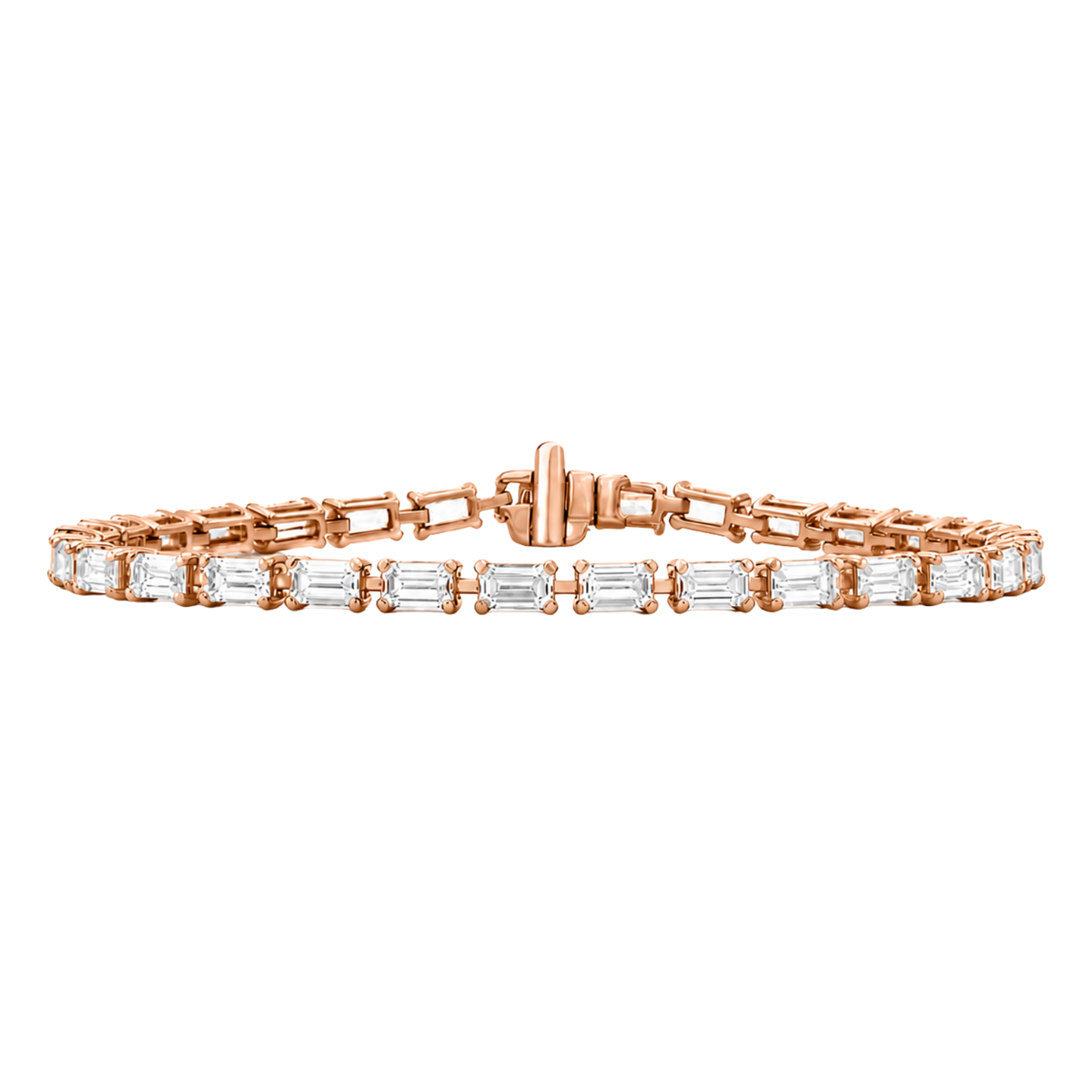 Lab-Grown Diamond Emerald-Cut Tennis Bracelet in 14K White Gold or 14K Yellow Gold