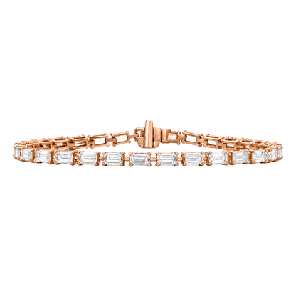 Lab-Grown Diamond Emerald-Cut Tennis Bracelet in 14K White Gold or 14K Yellow Gold