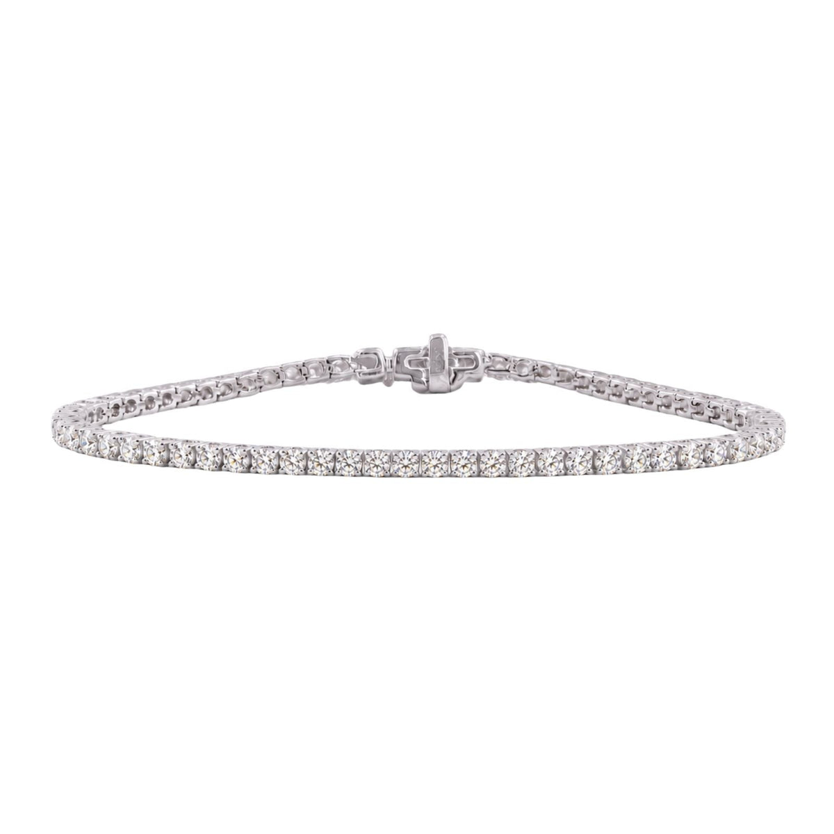 2 ct. T.W. Lab-Grown Diamond Round Tennis Bracelet in Sterling Silver or 14K Gold over Silver