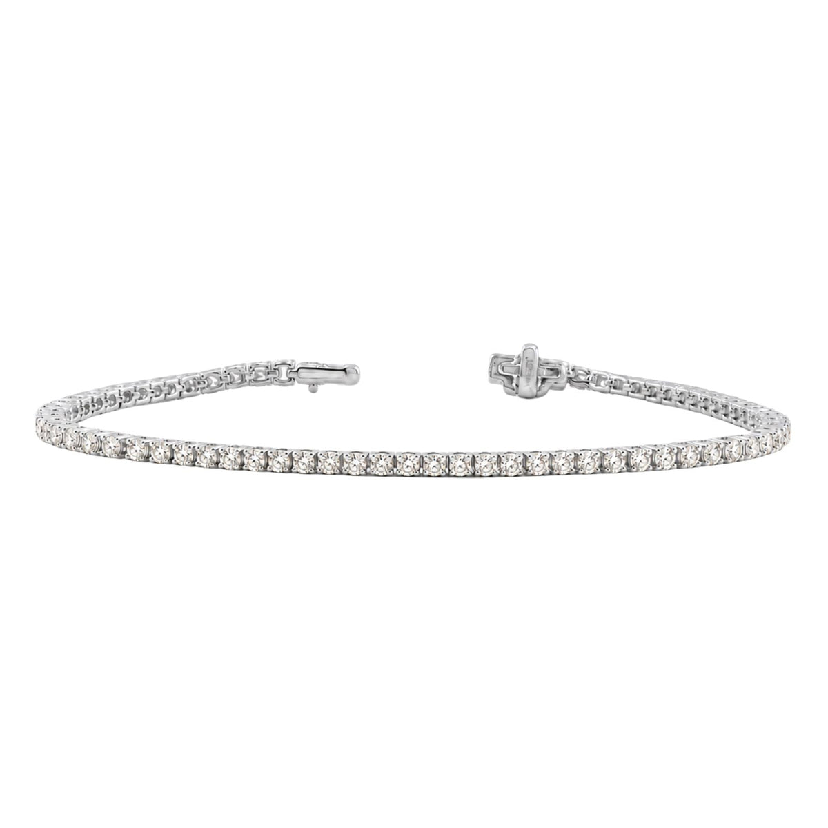 2 ct. T.W. Lab-Grown Diamond Round Tennis Bracelet in Sterling Silver or 14K Gold over Silver