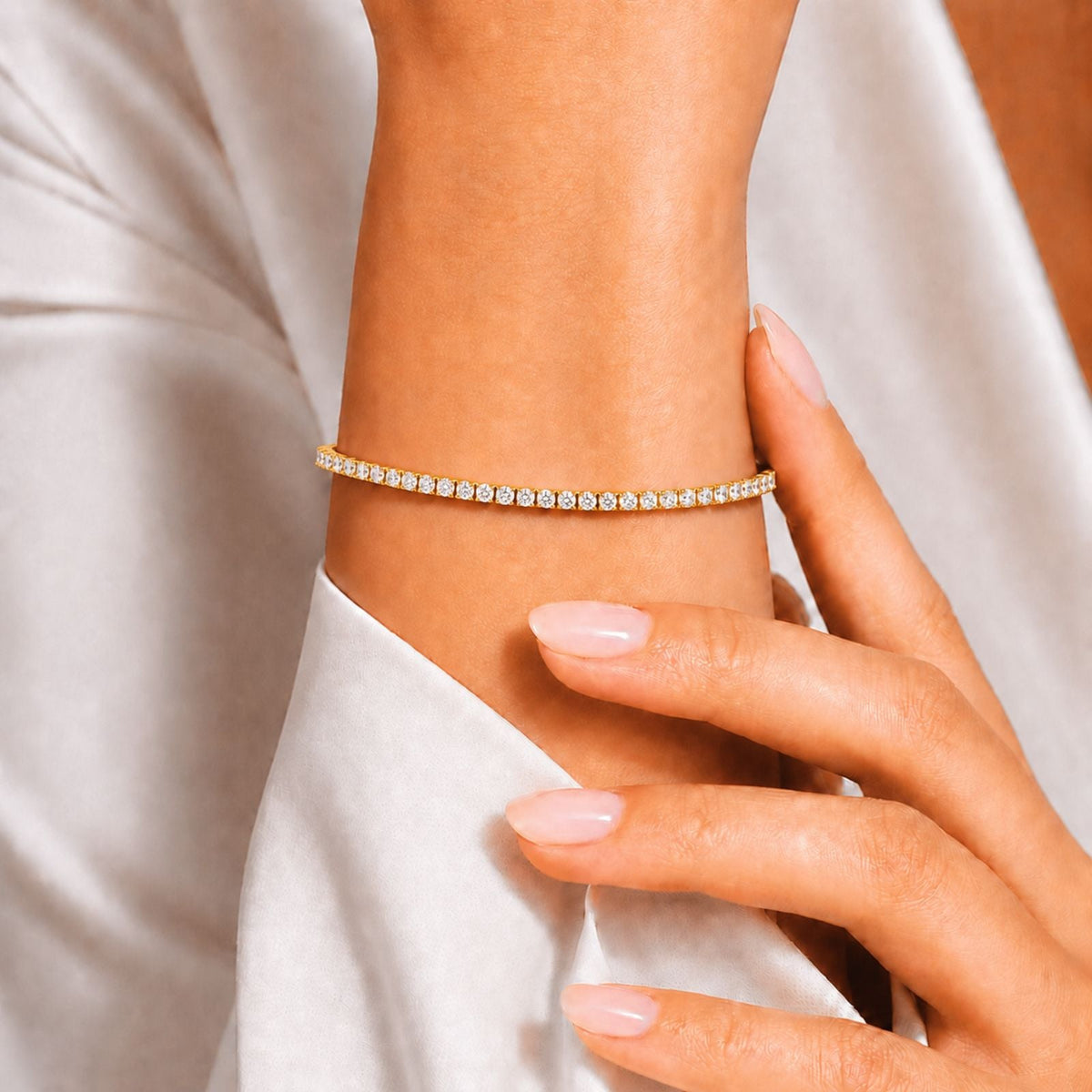 2 ct. T.W. Lab-Grown Diamond Round Tennis Bracelet in Sterling Silver or 14K Gold over Silver