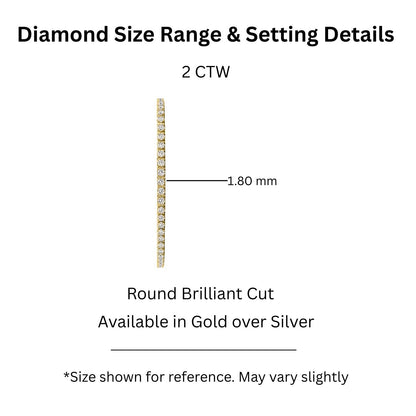 2 ct. T.W. Lab-Grown Diamond Round Tennis Bracelet in Sterling Silver or 14K Gold over Silver