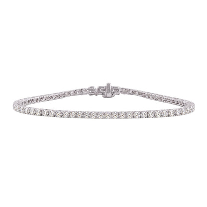 3 ct. T.W. Lab-Grown Diamond Round Tennis Bracelet in Sterling Silver or 14K Gold over Silver