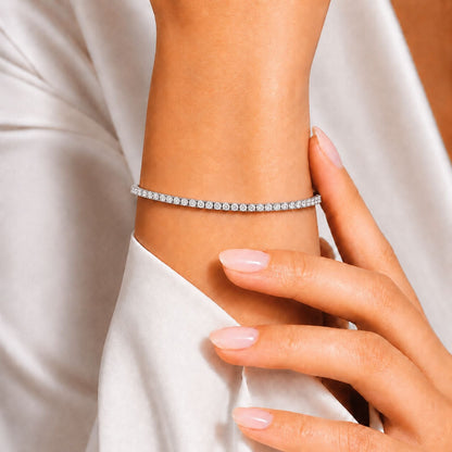 3 ct. T.W. Lab-Grown Diamond Round Tennis Bracelet in Sterling Silver or 14K Gold over Silver