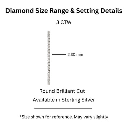 3 ct. T.W. Lab-Grown Diamond Round Tennis Bracelet in Sterling Silver or 14K Gold over Silver