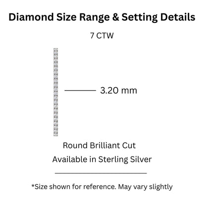 7 ct. T.W. Lab-Grown Diamond Round Tennis Bracelet in Sterling Silver or 14K Gold over Silver