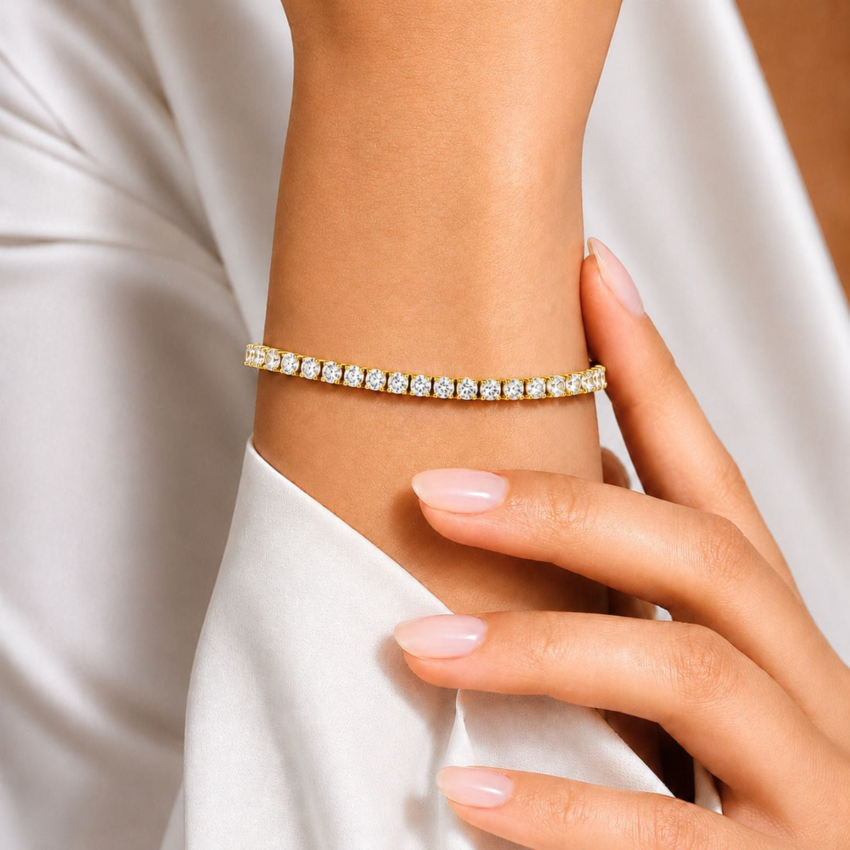 7 ct. T.W. Lab-Grown Diamond Round Tennis Bracelet in Sterling Silver or 14K Gold over Silver