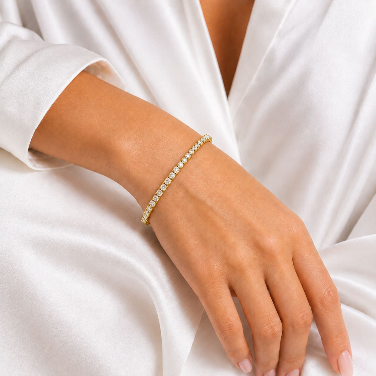 7 ct. T.W. Lab-Grown Diamond Round Tennis Bracelet in Sterling Silver or 14K Gold over Silver